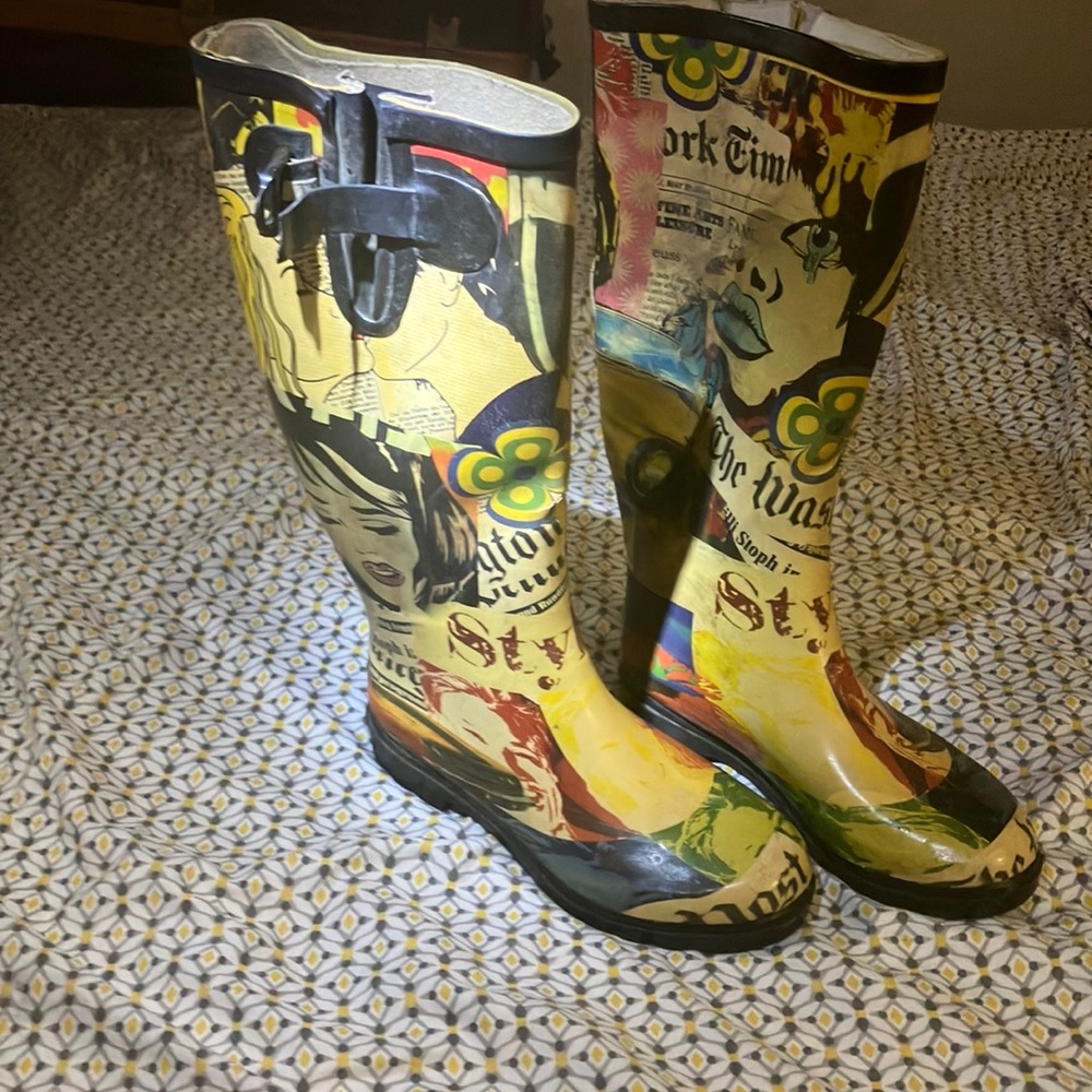 Henry Ferrera Multicolor Graphic Rain Boots